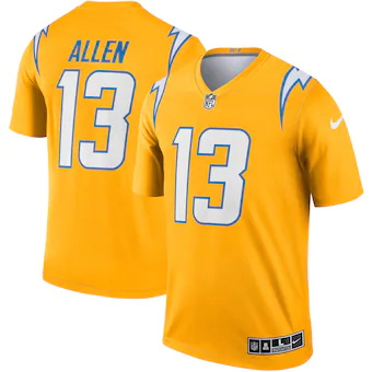 mens nike keenan allen gold los angeles chargers inverted l